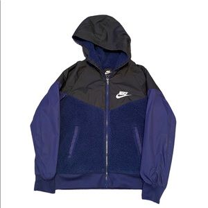 Nike Sherpa windbreaker - youth medium - navy/black